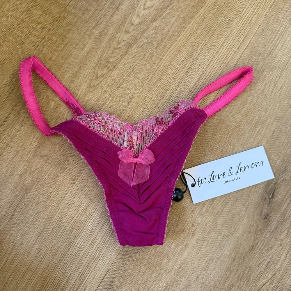 For Love And Lemons Fuchsia and Pink Lace Panty